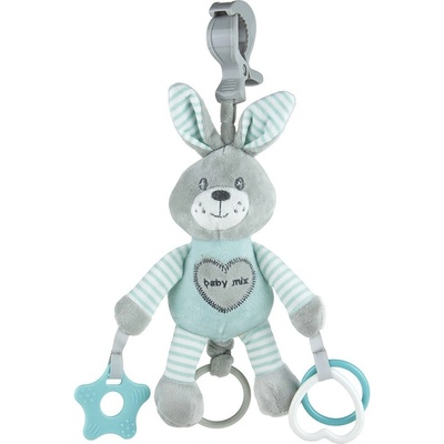 Baby Mix plyšová hračka s vibráciou králik mätový