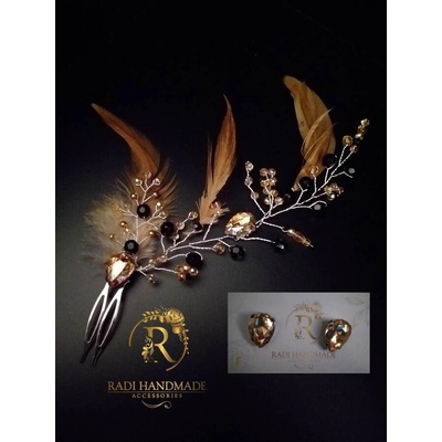 Radi handmade Увивен аксесоар за коса с пера (399Сѓ)