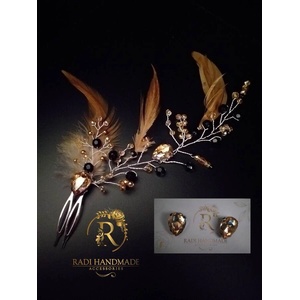 Radi handmade Увивен аксесоар за коса с пера (399Сѓ)