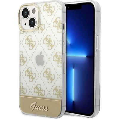 GUESS Кейс Guess GUHCP14MHG4MHG за iPhone 14 Plus 6.7", златен / златен, твърд, 4G Pattern Script (3666339090517)