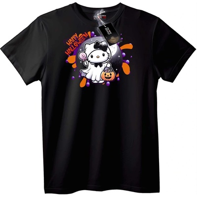 NOONEBRAND Тениска Hello Kitty Halloween Призрак - L, Black