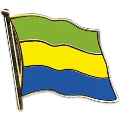 Odznak (pins) 20mm vlajka Gabon - farebný