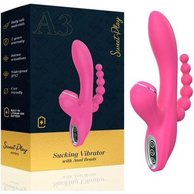 Erospace G-Spot Vibrator with Sucking & Anal Beads Sweet Play A3
