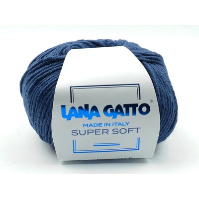 Lana Gatto pletací příze vlna merino SUPER SOFT modrá