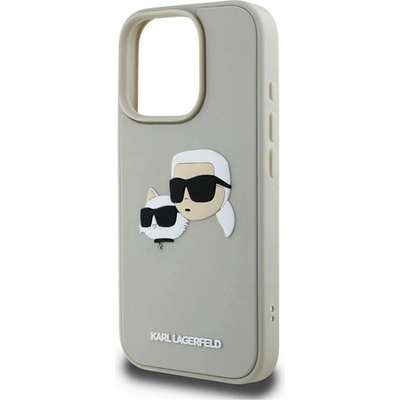 CG Mobile iPhone 16 Pro KARL LAGERFELD 3D RUBBER DOUBLE HEADS Силиконов удароустойчив, 3D, BÉZS KLHCP16LRBCKCHLE (KLHCP16LRBCKCHLE)