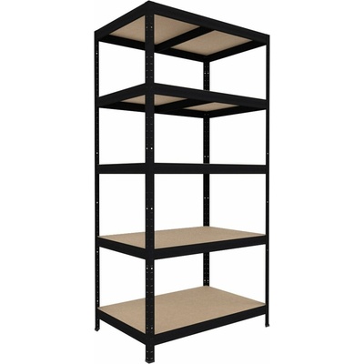 Biedrax Regál do sklepa 50 x 60 x 210 cm, černý, 5 polic MDF, nosnost 200 kg na polici