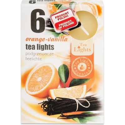 Admit Tea Lights Orange-Vanilla 6 ks