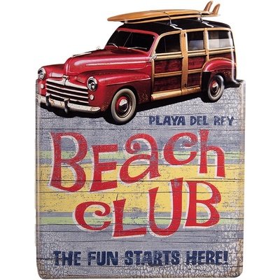 Nástěnná kovová cedule Beach Club - 45*1*60 cm - Clayre & Eef