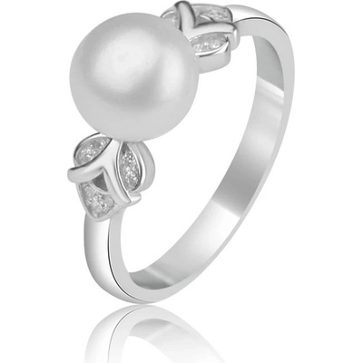 Meucci SP104R Stříbrný prsten s perlou a zirkony