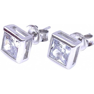 Jan Kos jewellery stříbrné náušnice s bílým kamenem 12119807