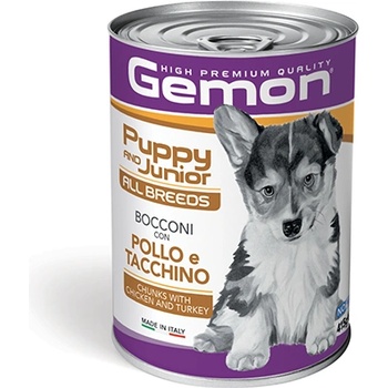 Хапки в консерва Gemon Junior Chicken& Turkey - 10кг