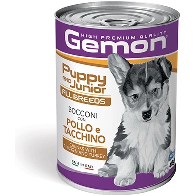 Хапки в консерва Gemon Junior Chicken& Turkey - 10кг