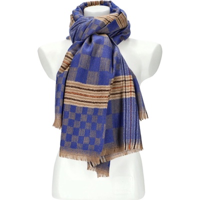 Cashmere dámsky modrý teplý dlhý zimný šál