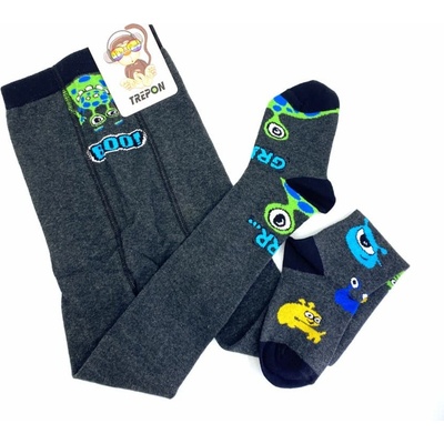 TREPON SPOKY Bavlněné punčocháče šedá