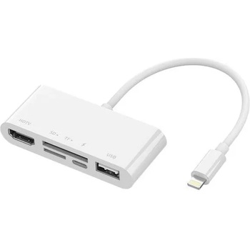 4smarts 5in1 Hub with Lightning Connector - хъб с Lightning конектор за свързване на допълнителна периферия за iPhone и iPad (бял)