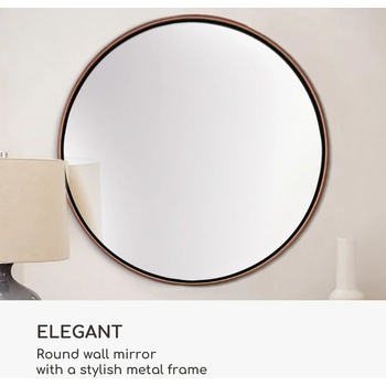 Image 1 of Casa Chic Fournier Стенно огледало с метална рамка кръгло Ø 80 см (EL-MIR-MET-80X80-ROS) (EL-MIR-MET-80X80-ROS)