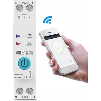 TUYA RELÉ S MĚŘENÍM PROUDU POJISTKA MĚŘIČ WIFI DIN LIŠTA 63A