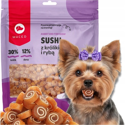 MACED Treserky Maškrta pre Psa Sushi Králik a Ryba 500 g