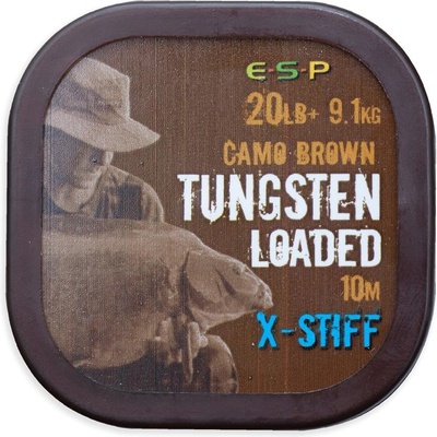 ESP šnúra Tungsten Loaded 10m 20lb Camo Brown X-Stiff