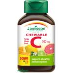Jamieson Витамин C 500mg таблетки за смучене с вкус на цитрусови плодове 120 таблетки (IP580)