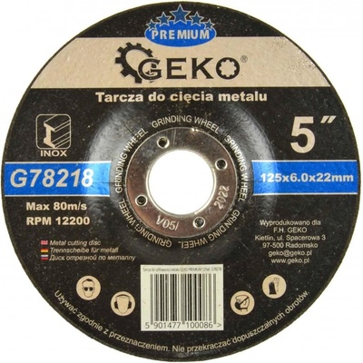 Brúsny kotúč na kov a nerez 125 x 6,0 x 22,2 mm, GEKO