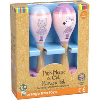 Orange Tree Toys Комплект маракаси Orange Tree Toys - Мишле и коте, розов (OTT14588)