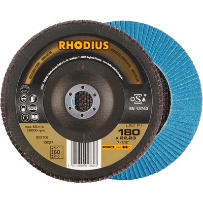 RHODIUS Lamelový brusný kotouč LSZ F1 180 x 22,23 P60 PROline