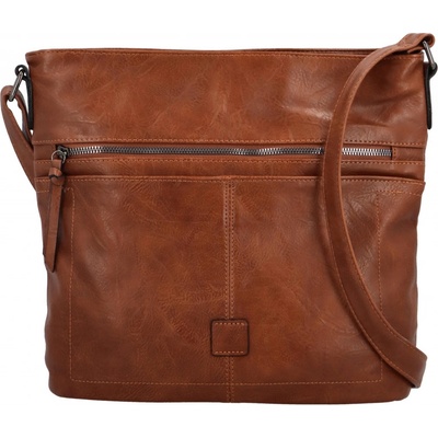Trendy dámská koženková crossbody kabelka Tomila hnědá