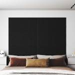 vidaXL Стенно табло за легло 12 бр. 90 x 30 cm Черно текстил (4008369)