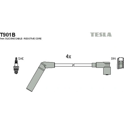 Sada zapaľovacích káblov TESLA T901B