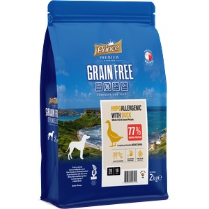Petnutrition Хипоалергенна гранула за кучета с патешко, бяла риба и сладък картоф, без зърно и глутен PRINCE GRAIN FREE Hypo Duck 2kg/12kg - за средни и едри породи - petvitaminhouse - 23,39 лв