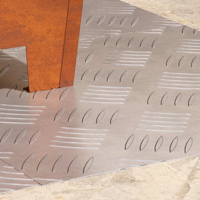 vidaXL Стъпало 4 бр. 40 x 40 cm Сребрист Алуминий Квадратна (4104318)