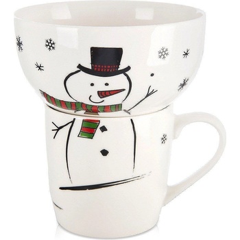 ORION Детски комплект чаша с купа снежен човек, порцелан (2085)