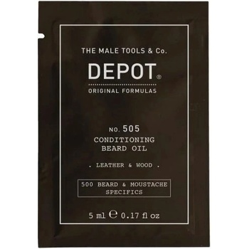 Depot 500 Beard & Mustache Specifics No. 505 масло за брада кожа и дърво витамин Е за блясък и мекота 5 ml