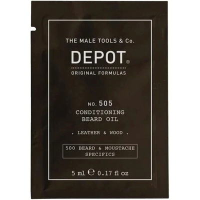 Depot 500 Beard & Mustache Specifics No. 505 масло за брада кожа и дърво витамин Е за блясък и мекота 5 ml