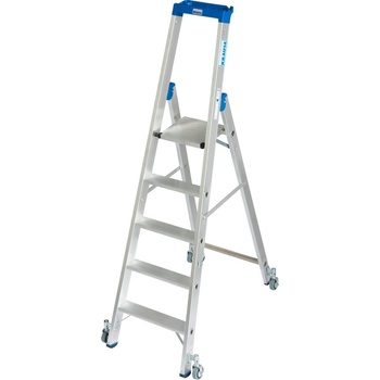 KRAUSE Подвижна алуминиева стълба с колела Krause Stabilo, 1x5 (07124623) (07124623)