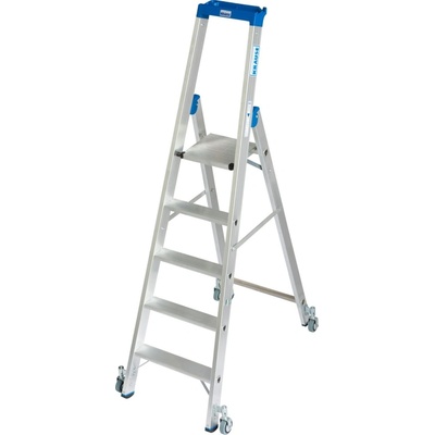 KRAUSE Подвижна алуминиева стълба с колела Krause Stabilo, 1x5 (07124623) (07124623)