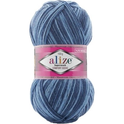 Alize Příze Superwash Comfort - 7677 modrá melange