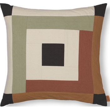 ferm LIVING Декоративна възглавница Border 50 x 50 см зелено-бежова (1104268646)