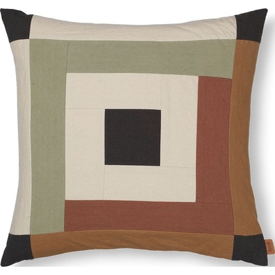 ferm LIVING Декоративна възглавница Border 50 x 50 см зелено-бежова (1104268646)