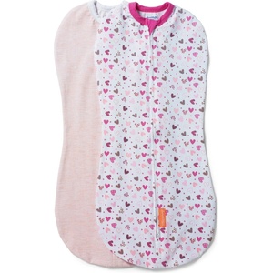 SwaddleMe Чувалче за повиване SwaddleMe - I Heart You, 0-2 м, 2 броя (58503) - ozone