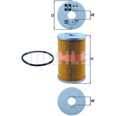 Olejový filter MAHLE ORIGINAL OX 18D (OX18D)