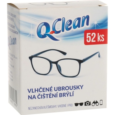Q Clean Vlhčené ubrousky na čištění brýlí 52 ks