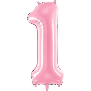 Party Deco Фолиев Балон Цифра, Розово, 86cm - 1 (FB1P-1-081)