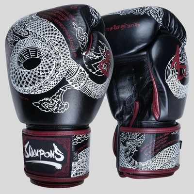 8Weapons Боксови Ръкавици 8 Weapons Sak Yant Naga Black/Maroon - 14 oz