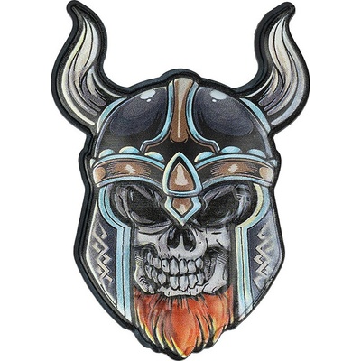 Gumová nášivka 101 Inc UV Skull Viking - farebná