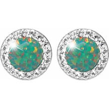 JSB Bijoux Opály s krištáľovými kameňmi Swarovski Mix Green 92400040mixgr (Ag 925/1000, 1,4 g)