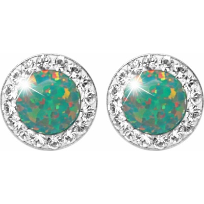 JSB Bijoux Opály s krištáľovými kameňmi Swarovski Mix Green 92400040mixgr (Ag 925/1000, 1,4 g)