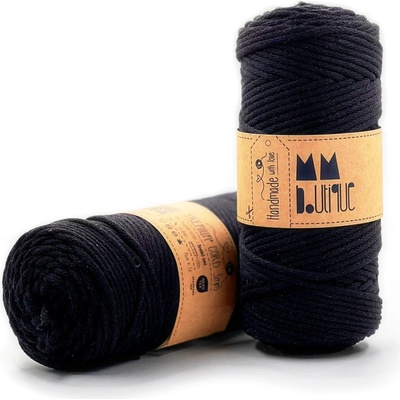 MMboutique bavlněná šňůra Premium 3mm Black