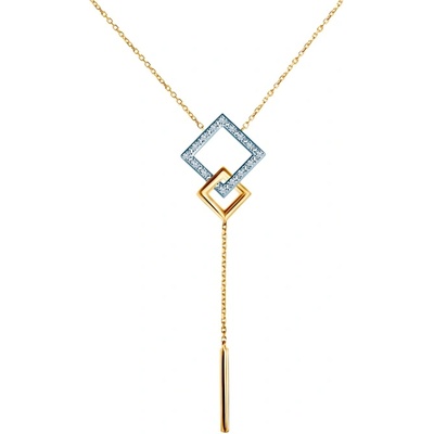 SAVICKI Колие знак на безкрайност, злато 585, с бели диаманти, 42 см